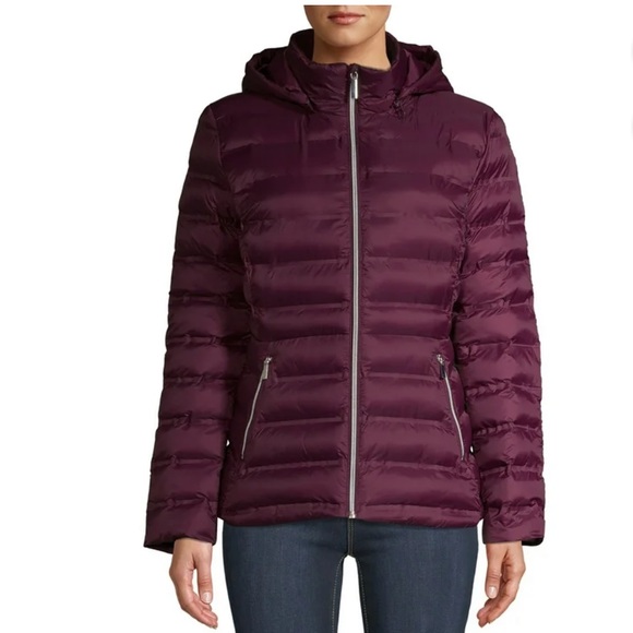 🆕Time and Tru Women’s plus-size Deep Purple Hooded Winter Puffer Jacket Coat❤️2X - Picture 4 of 7